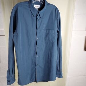 Men's Size Large Fux Suede Button Down Shirt by Alfani